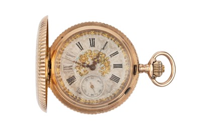 Lot 238 - A hunter pocket watch, the profusely decorated...