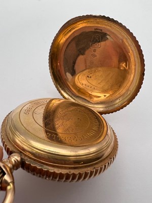 Lot 238 - A hunter pocket watch, the profusely decorated...