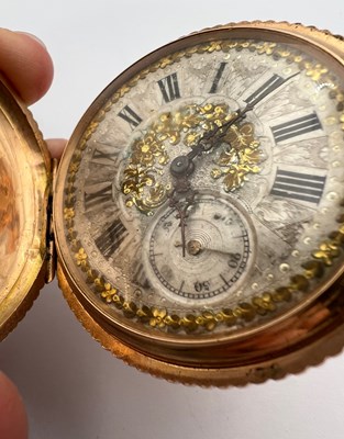 Lot 238 - A hunter pocket watch, the profusely decorated...
