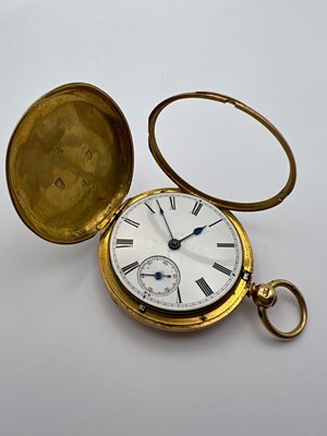 Lot 116 - An early Victorian 18ct gold hunter fob watch,...