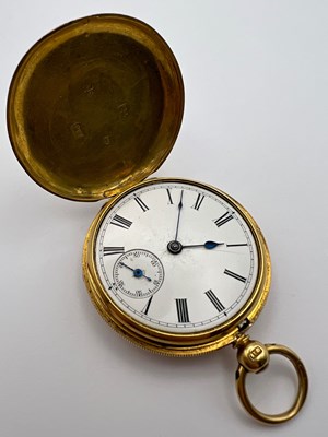 Lot 116 - An early Victorian 18ct gold hunter fob watch,...