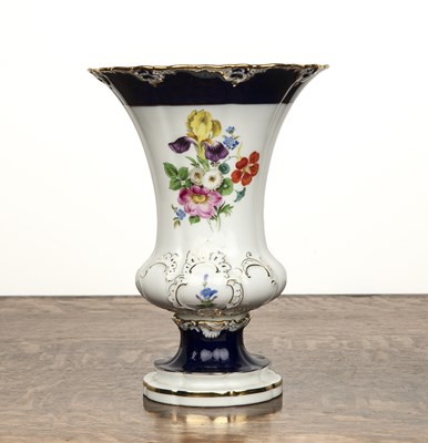 Lot 309 - Meissen porcelain urn shaped vase with flaring...