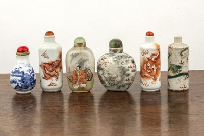 Lot 250 - Six various snuff bottles Chinese to include...