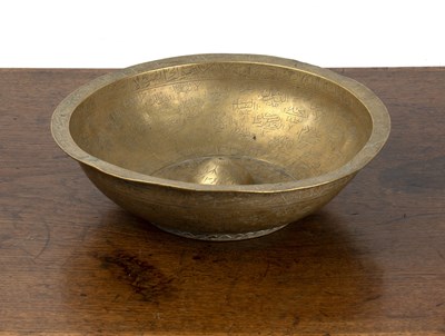 Lot 546 - Brass Talismanic Bowl Indo-Persian, 18th...