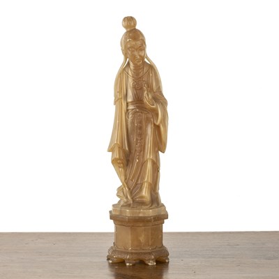 Lot 223 - Alabaster model of Guanyin Chinese, late 19th...