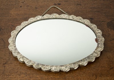 Lot 553 - Silver repoussé mirror Ottoman/Turkish, 19th...