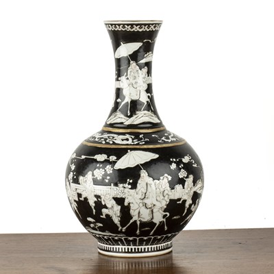 Lot 108 - Black ground baluster vase Chinese, Guangxu...