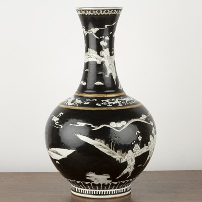 Lot 108 - Black ground baluster vase Chinese, Guangxu...