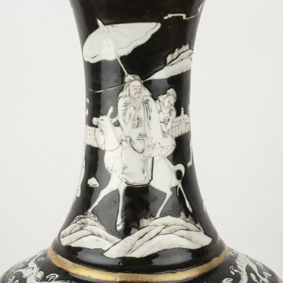 Lot 108 - Black ground baluster vase Chinese, Guangxu...