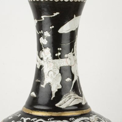 Lot 108 - Black ground baluster vase Chinese, Guangxu...