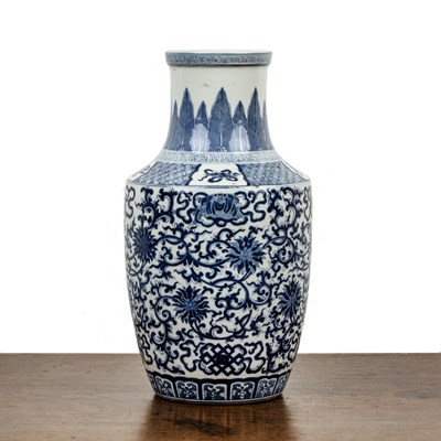 Lot 5 - Blue and white porcelain vase Chinese, 19th...