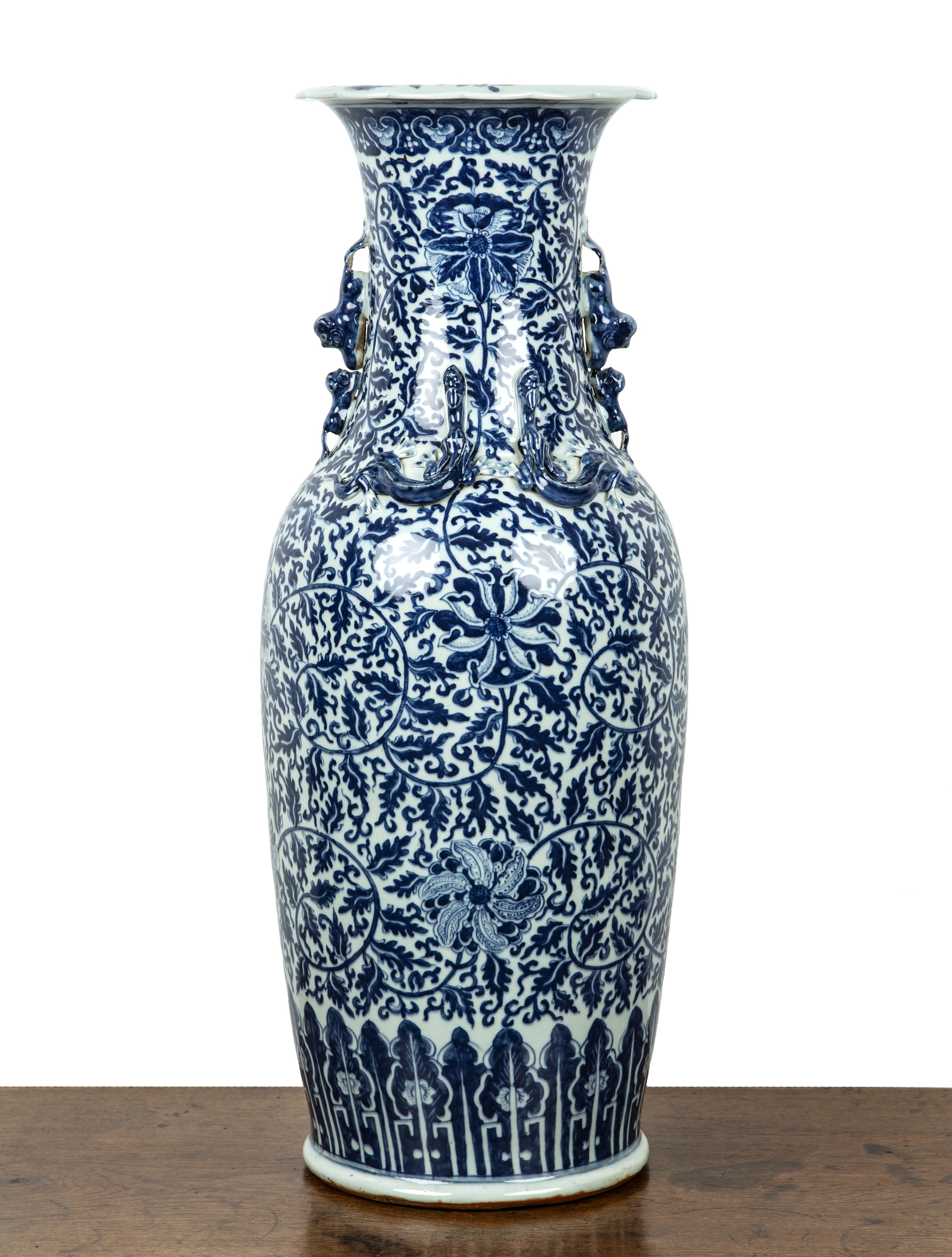 Lot 6 - Large blue and white porcelain vase Chinese,