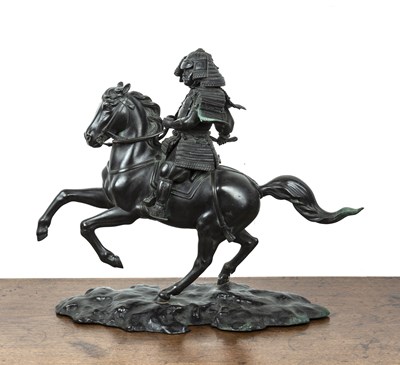 Lot 512 - Bronze model of a Samurai on horseback...