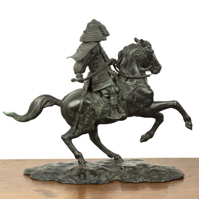Lot 512 - Bronze model of a Samurai on horseback...