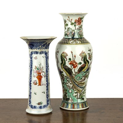 Lot 132 - Famille rose porcelain sleeve vase Chinese,...