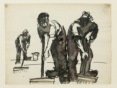 Lot 426 - Josef Herman (1911-2000) Men with Brooms,...