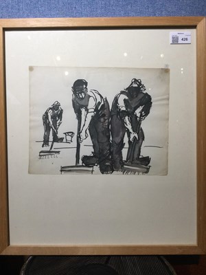 Lot 426 - Josef Herman (1911-2000) Men with Brooms,...