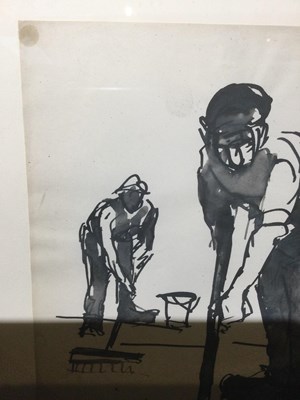 Lot 426 - Josef Herman (1911-2000) Men with Brooms,...