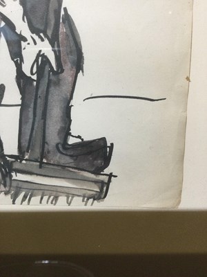 Lot 426 - Josef Herman (1911-2000) Men with Brooms,...