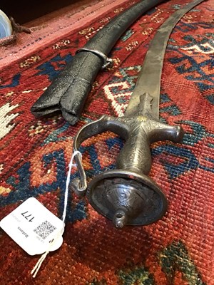 Lot 177 - A 19th century Indo-Persian sword the steel...