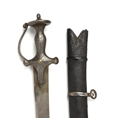 Lot 177 - A 19th century Indo-Persian sword the steel...