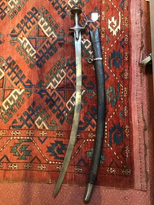 Lot 177 - A 19th century Indo-Persian sword the steel...