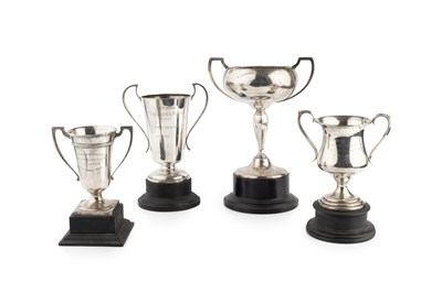 Lot 579 - A George V silver twin handled trophy cup, on...