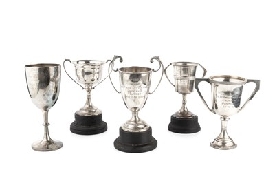 Lot 581 - A George V silver twin handled trophy cup,...