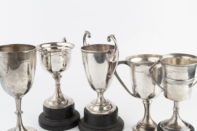 Lot 581 - A George V silver twin handled trophy cup,...