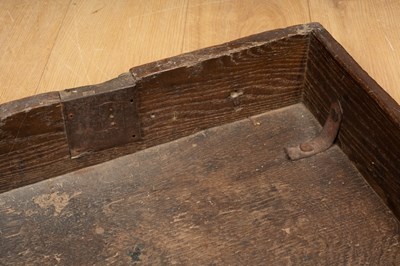 Lot 414 - An 18th century oak mule chest