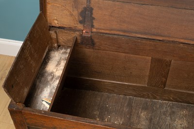 Lot 414 - An 18th century oak mule chest