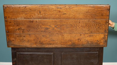Lot 414 - An 18th century oak mule chest