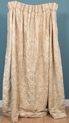 Lot 217 - Two matching interlined cream curtains