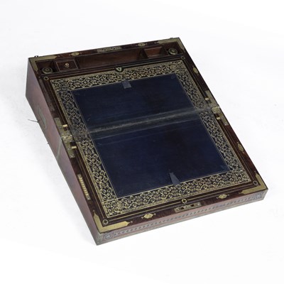 Lot 85 - A large Regency rosewood and brass inlaid...