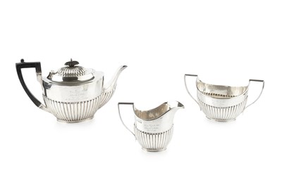 Lot 177 - A late Victorian silver three piece tea...