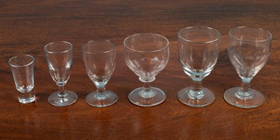 Lot 62 - An assortment of six antique glass rummers