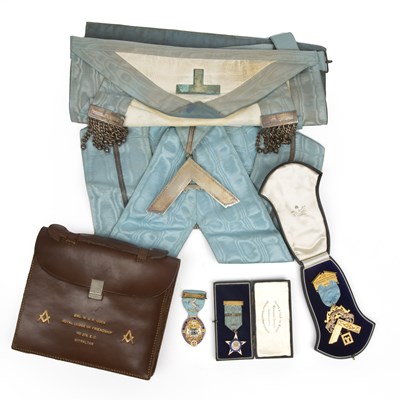 Lot 386 - Masonic regalia to include a Thornton Heath...