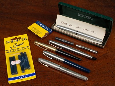 Lot 107 - A silver Sheaffer fountain pen