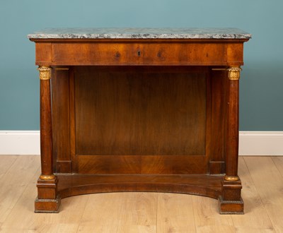 Lot 523 - A 19th century Continental Empire style marble topped console table