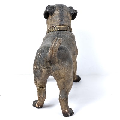 Lot 318 - An early 20th century pottery pug dog with...