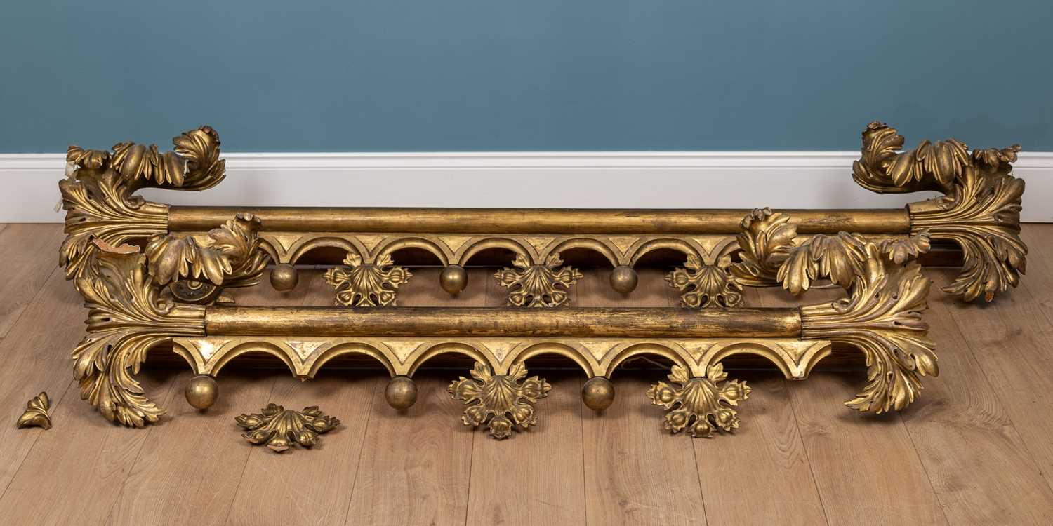 Lot 1225 - Two decorative gilt wood pelmets