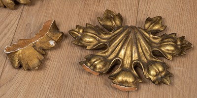 Lot 1225 - Two decorative gilt wood pelmets