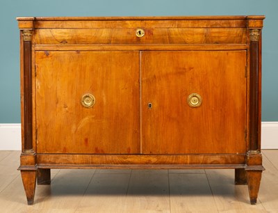 Lot 124 - A small 19th century continental walnut side cabinet