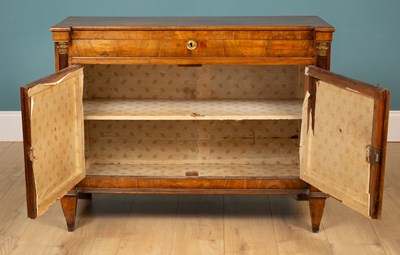 Lot 124 - A small 19th century continental walnut side cabinet