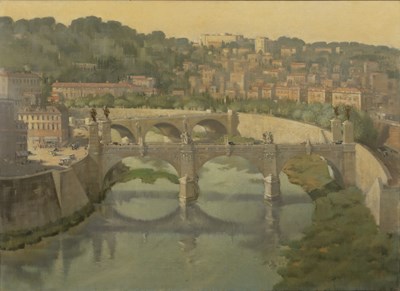 Lot 247 - Laurence Irving (1897-1988) View of the Tiber...