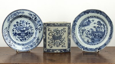 Lot 40 - Group of three blue and white porcelain pieces...
