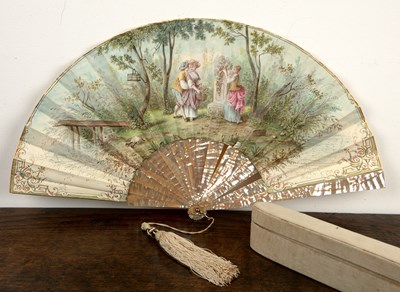 Lot 428 - Jean-Pierre Duvelleroy decorative fan French,...