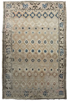 Lot 301 - An 18th/19th century Chinese cream ground rug...