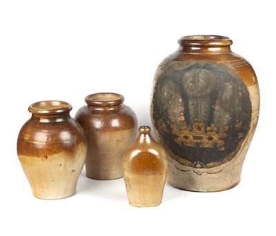 Lot 336 - A 18th century Fulham stoneware storage jar...