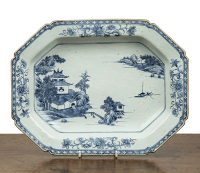 Lot 47 - Blue and white deep dish Chinese, Qianlong...